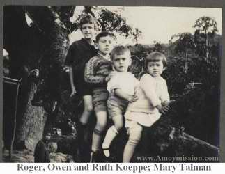 The Koeppe Children Roger Owen Mary Louise and friend Ruth Esther