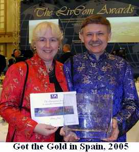 Bill and Sue in La Caruna Spain for the Livcom awards for livable cities in 2005 representing Shanghai Songjiang