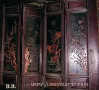 Carved wooden panel in Lin Zexu family home in old Fuzhou