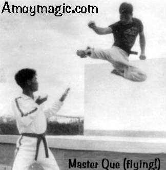 Karate Master Que Jiansheng flying high!