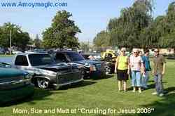 Cruising for Jesus 2008 Reedley California  My wife Susan, mother-in-law Ann Allison and son Matthew Alan Brown