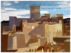 Click for larger image of Buildings, Morocco 1937, by Teng Hiok Chiu