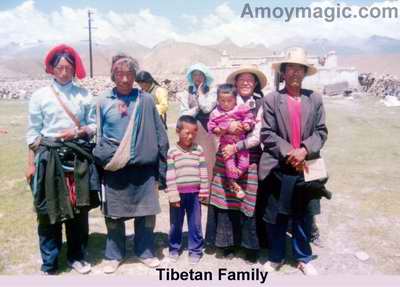 This Tibetan family lived on a high plain just south of the pass into Tibet from Qinghai