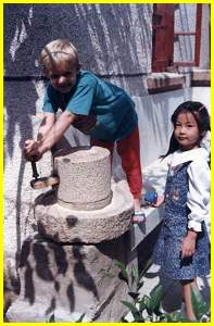 We couldn't buy good wheat so the boys and Clara helped grind it on our stone mills (we had three!)