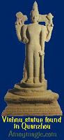 Vishnu statue found in Quanzhou, suggesting the city had at least one, and probably more, Hindu temples, largely because of close ties with Tamil traders.  Statue is on display in the Quanzhou maritime museum