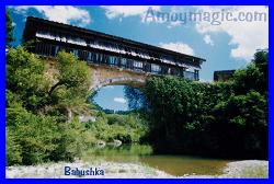 Chinese wooden covered bridge in Longyan, West Fujian