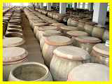 vats of soy sauce made the traditional way