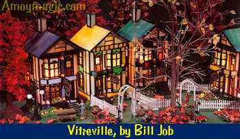 vitreville collector's stained glass miniature houses