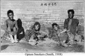 Photograph of opium smokers from Smith, 1908
