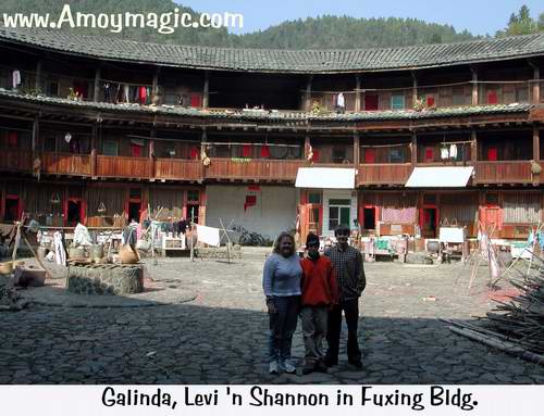 My sister Galinda and nephew Levi in Fuxing  Earthen  roundhouse