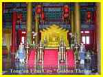 The emperor's golden throne at the Tong'an Film Studio City and Forbidden Palace