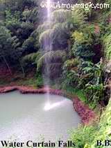 beautiful water curtain falls at wuyi  mountain