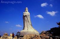 Meizhou Island's towering statue of Mazu, the goddess of the sea