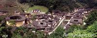 An entire village of Hakka earthen architecture along the river