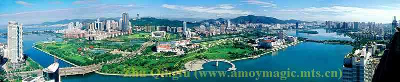 Aerial photo of Xiamen and Yuandang Lake  Photo by Mr. Zhu Qingfu